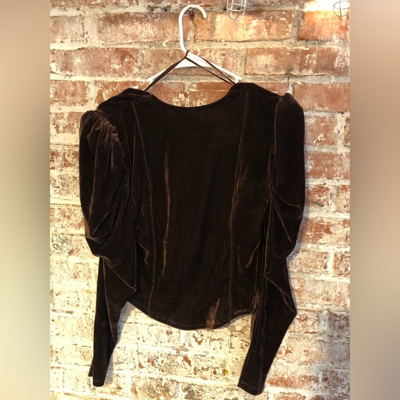 Free People New Brown Velvet Hold Me Top in Medium - Picture 3 of 3